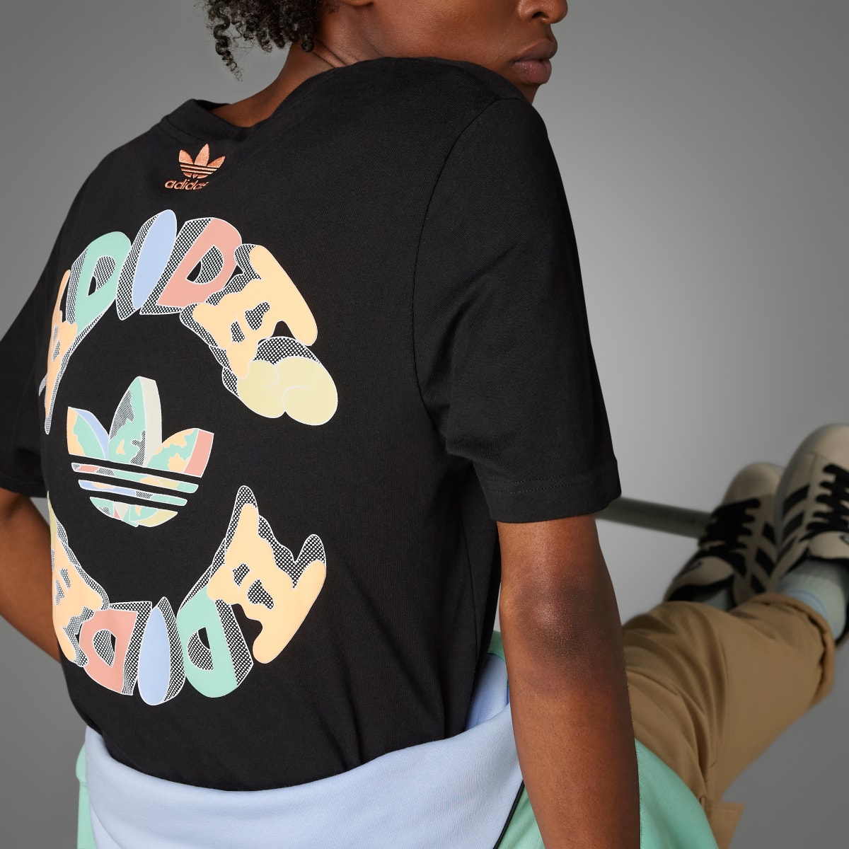 Adidas Enjoy Summer Front/Back Graphic T-Shirt. 6