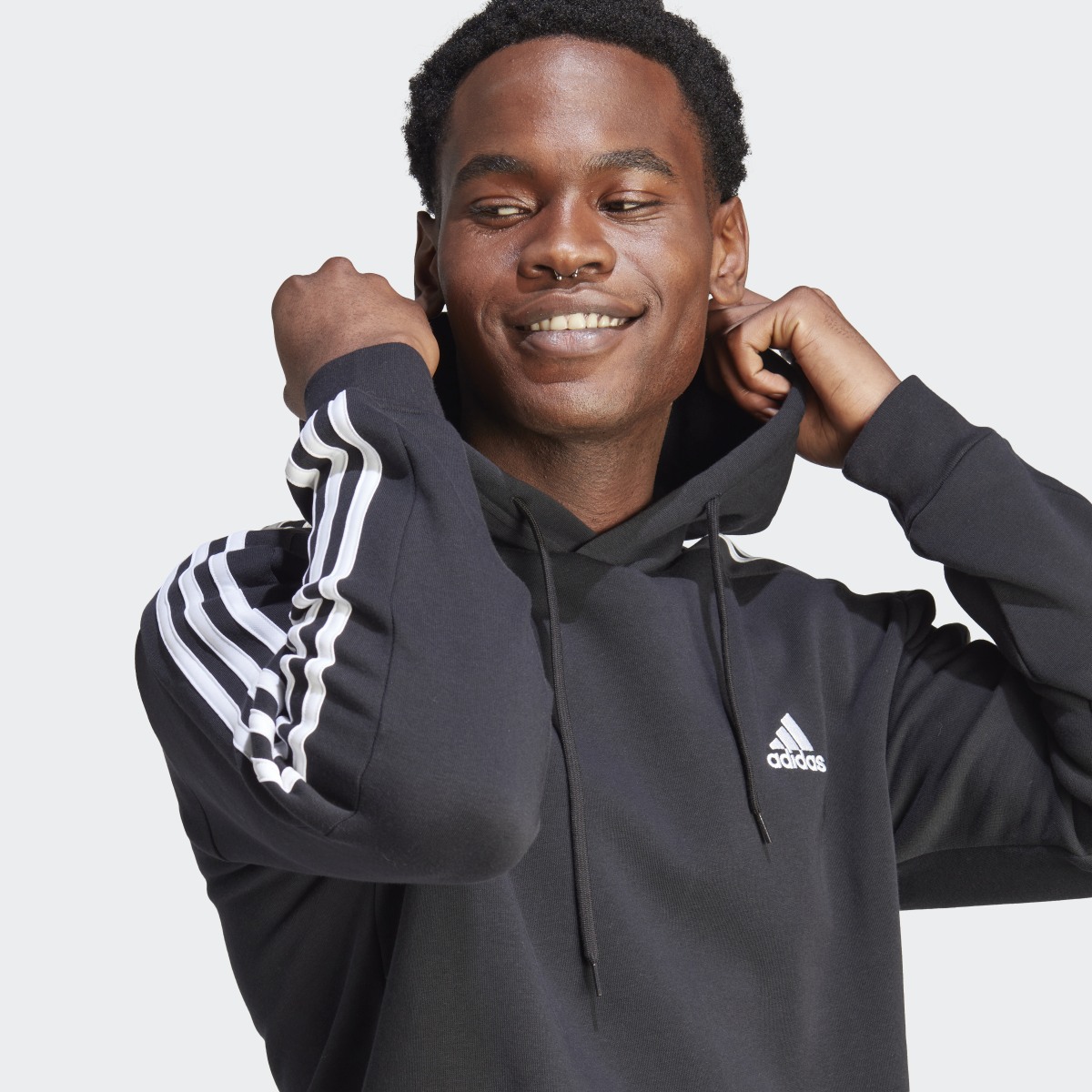 Adidas Camisola com Capuz em Fleece 3-Stripes Essentials. 6