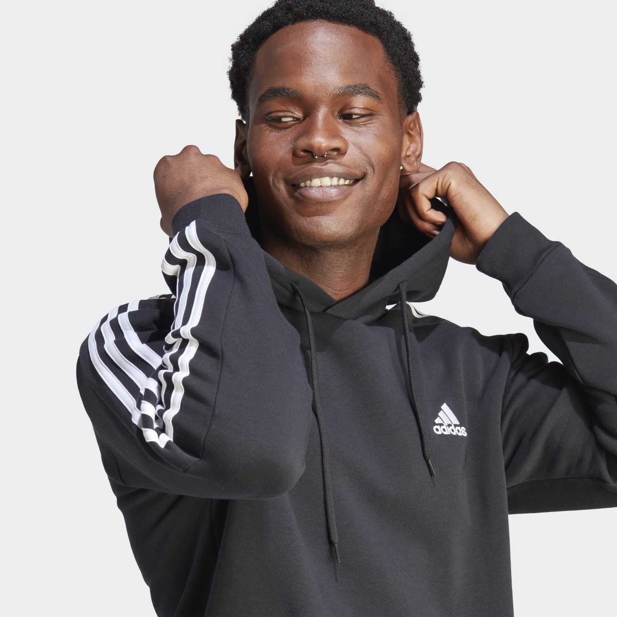 Adidas Sweat-shirt à capuche en molleton à 3 bandes Essentials. 6