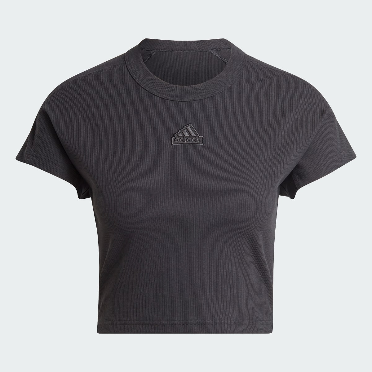 Adidas Lounge Ribbed Crop T-Shirt. 5
