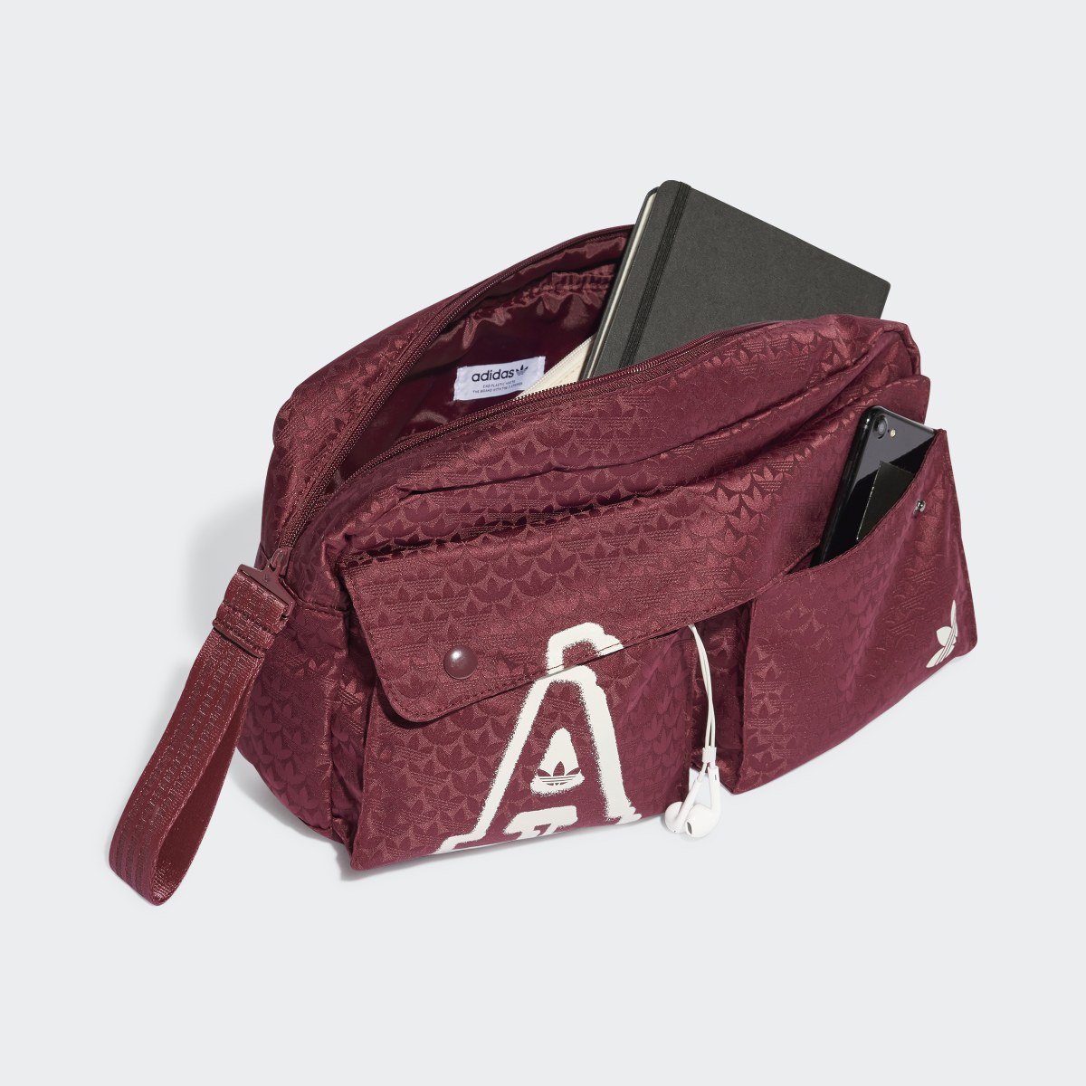 Adidas Trefoil Jacquard Monogram Oversized Waist Bag. 5