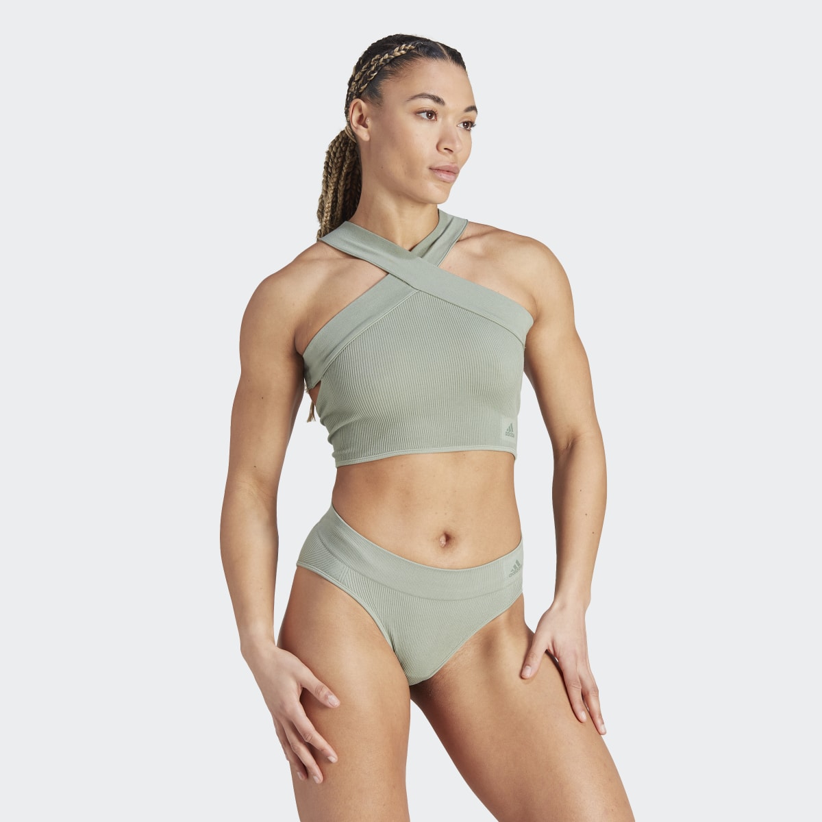 Adidas Reggiseno Ribbed Active Seamless Halter. 4