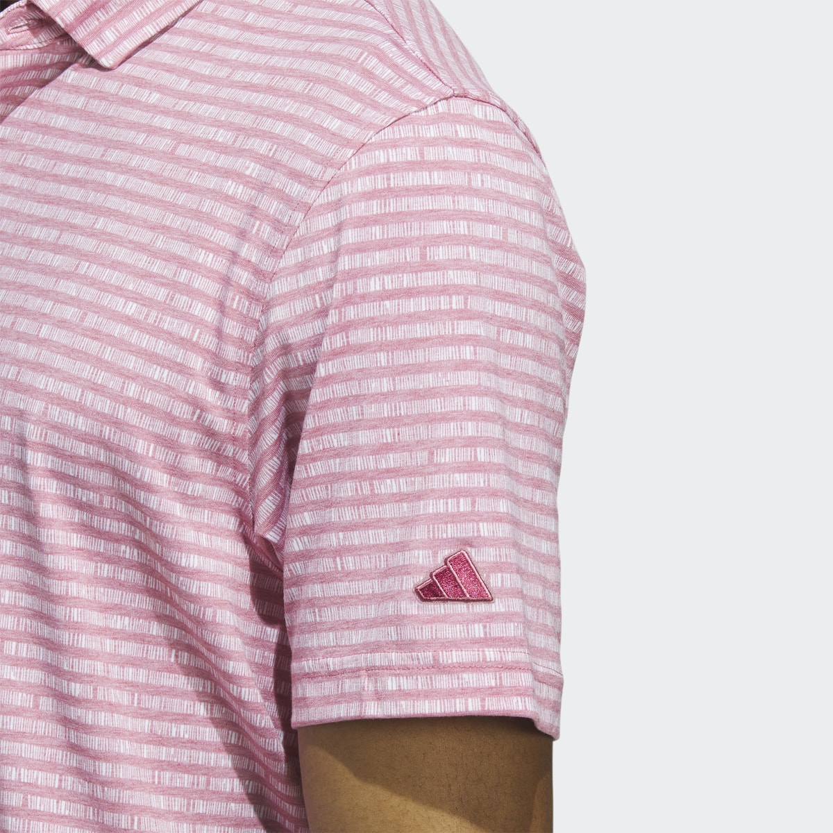 Adidas Go-To Striped Golf Polo Shirt. 6