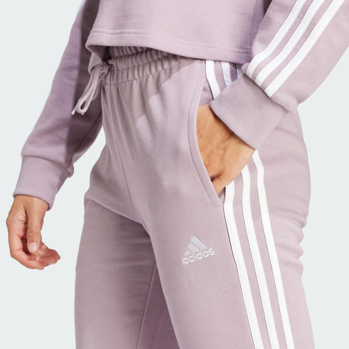 Adidas Essentials 3-Stripes French Terry Cuffed Joggers. 5