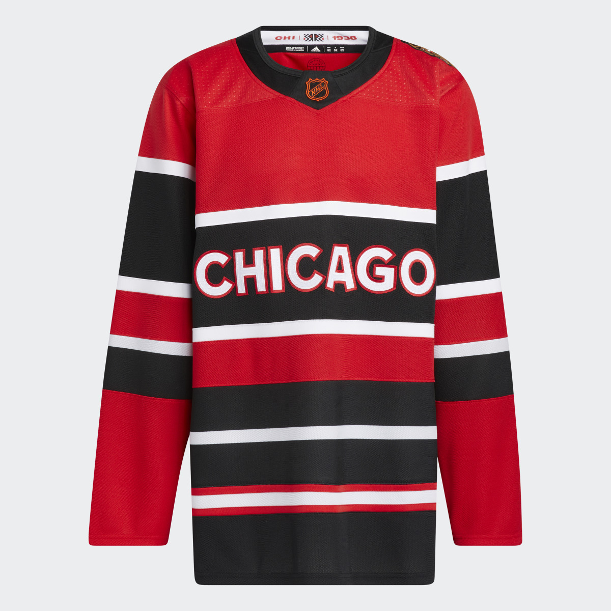 Adidas Blackhawks Authentic Reverse Retro Wordmark Jersey. 5