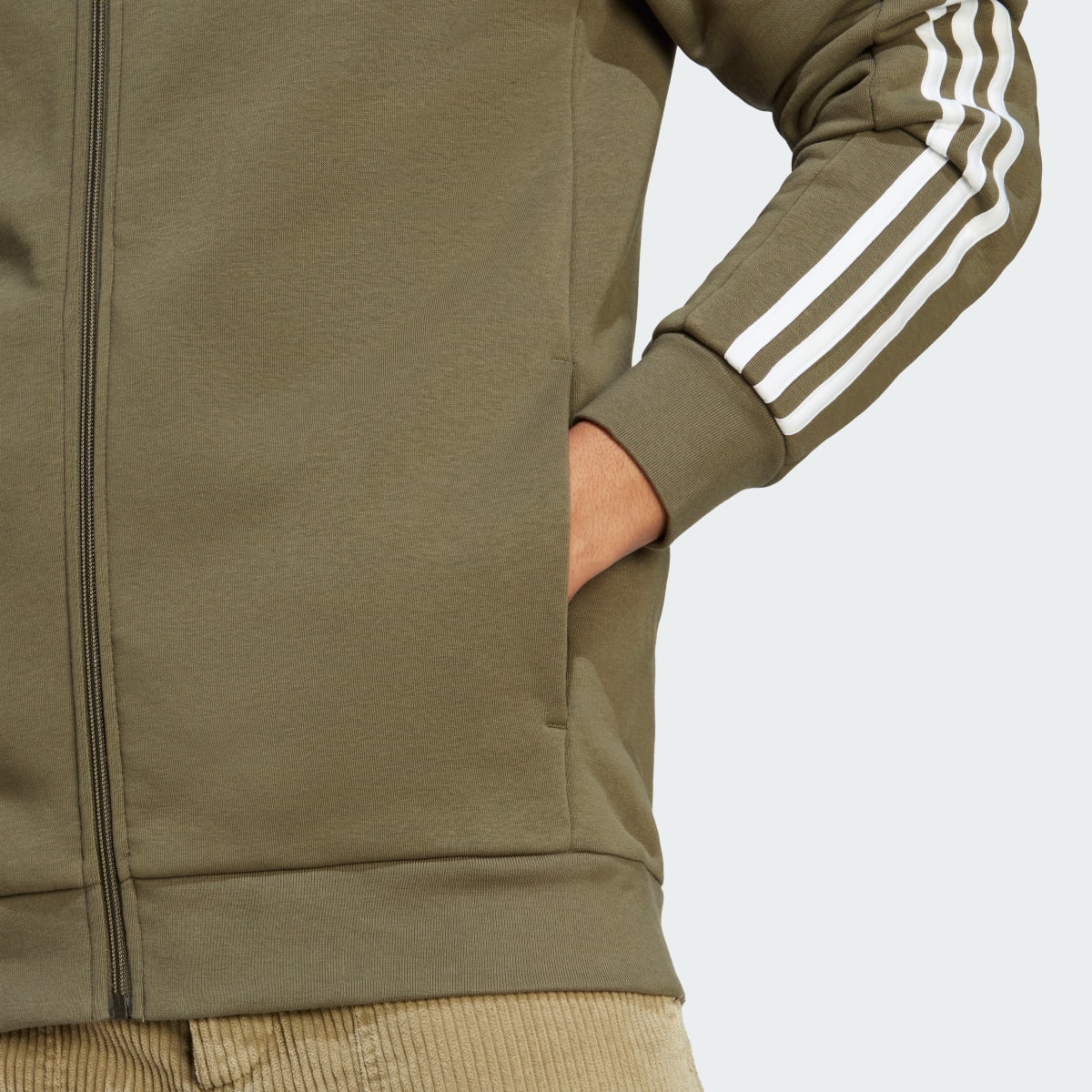 Adidas Felpa con cappuccio Essentials Fleece 3-Stripes Full-Zip. 7