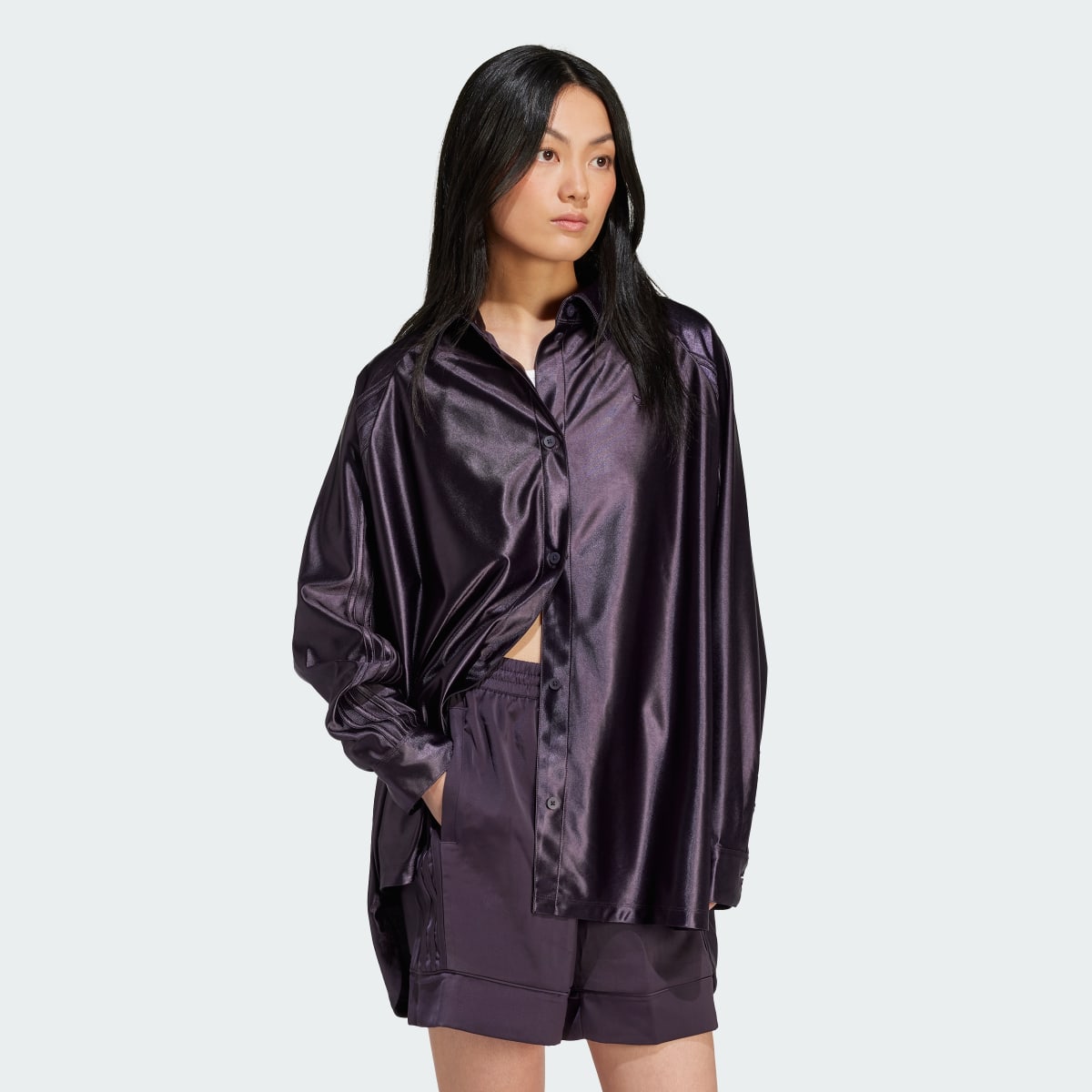 Adidas Oversized Satin Shirt. 4