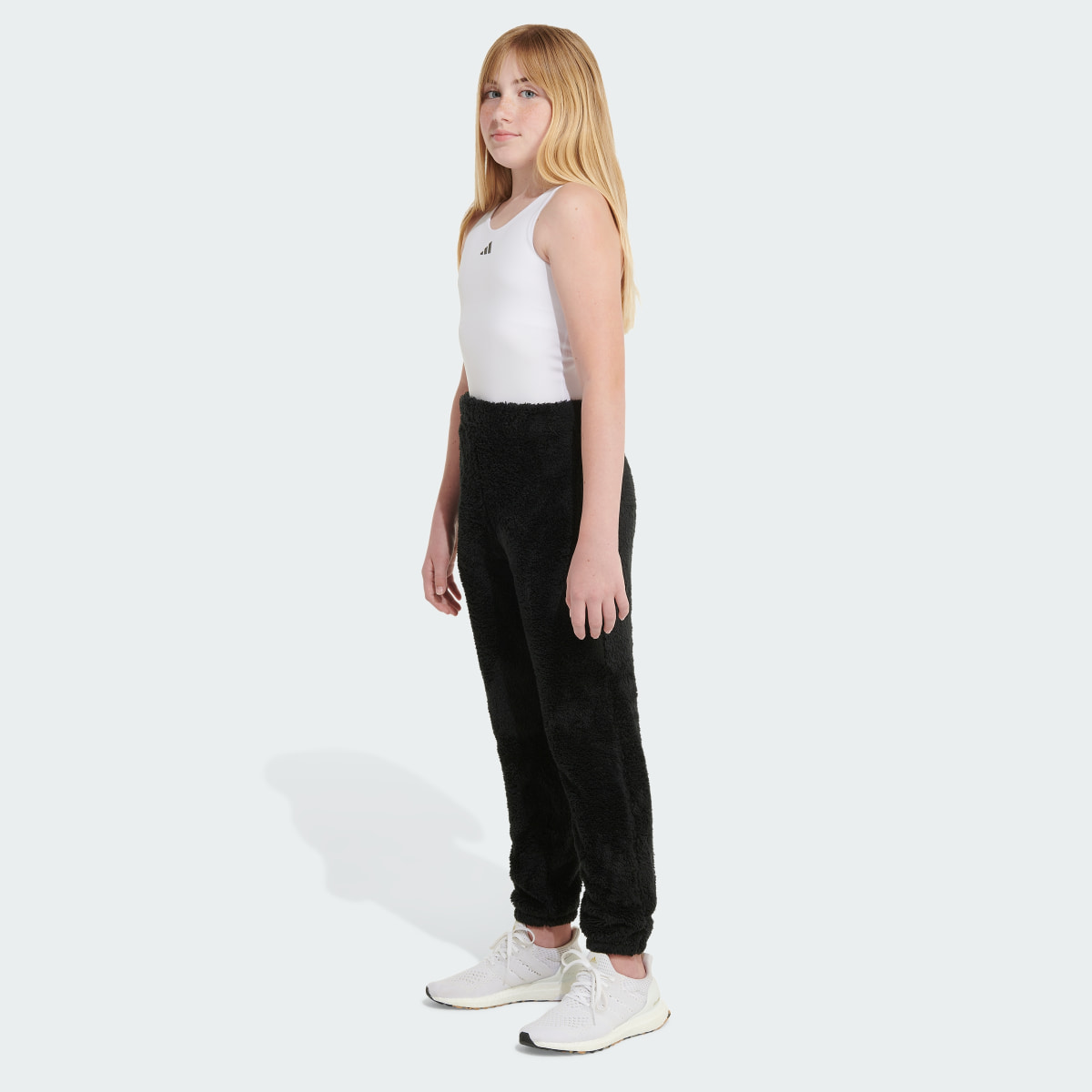 Adidas Elastic Waistband Cozy Furry Joggers. 5