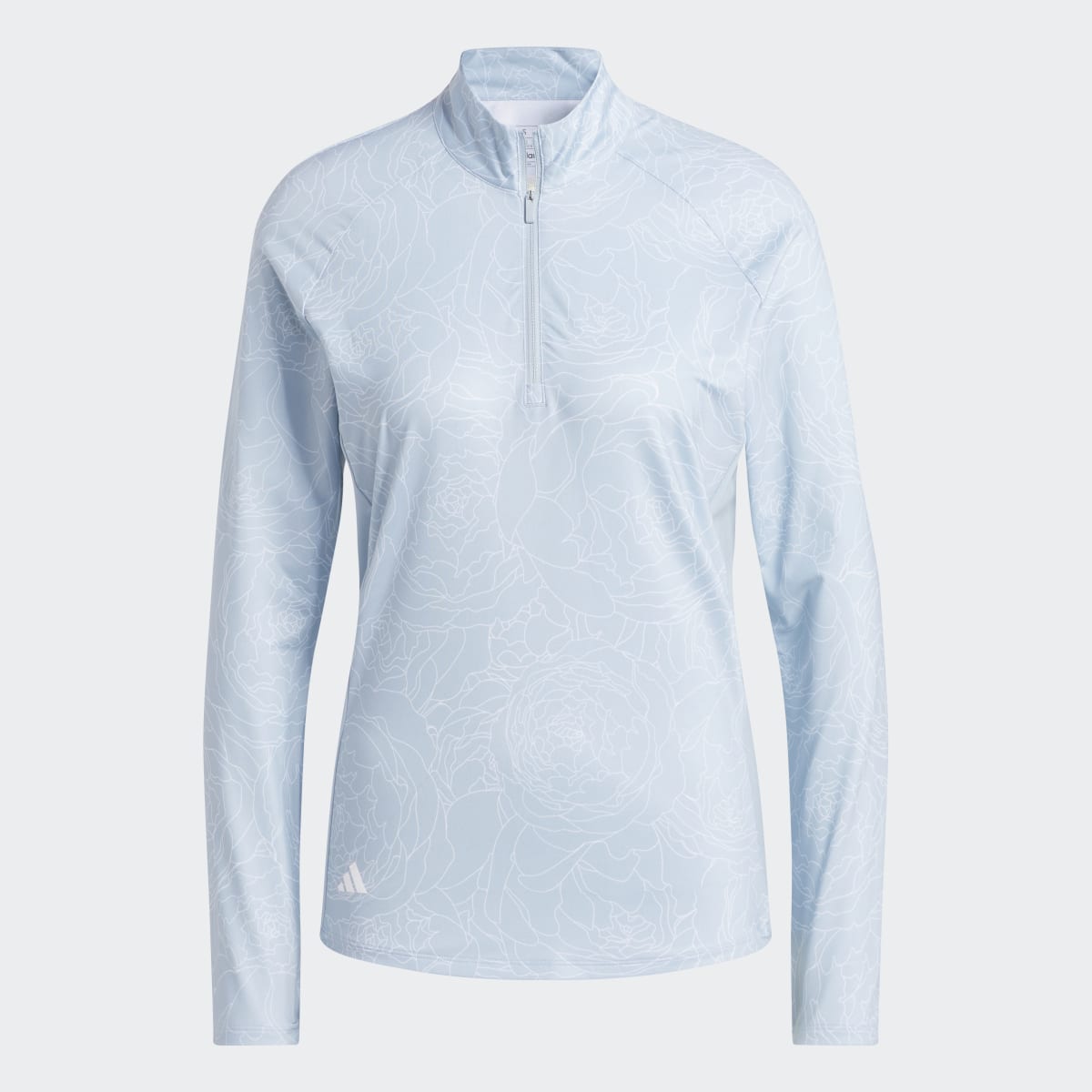 Adidas Essentials Long Sleeve Printed Mock Polo Shirt. 6
