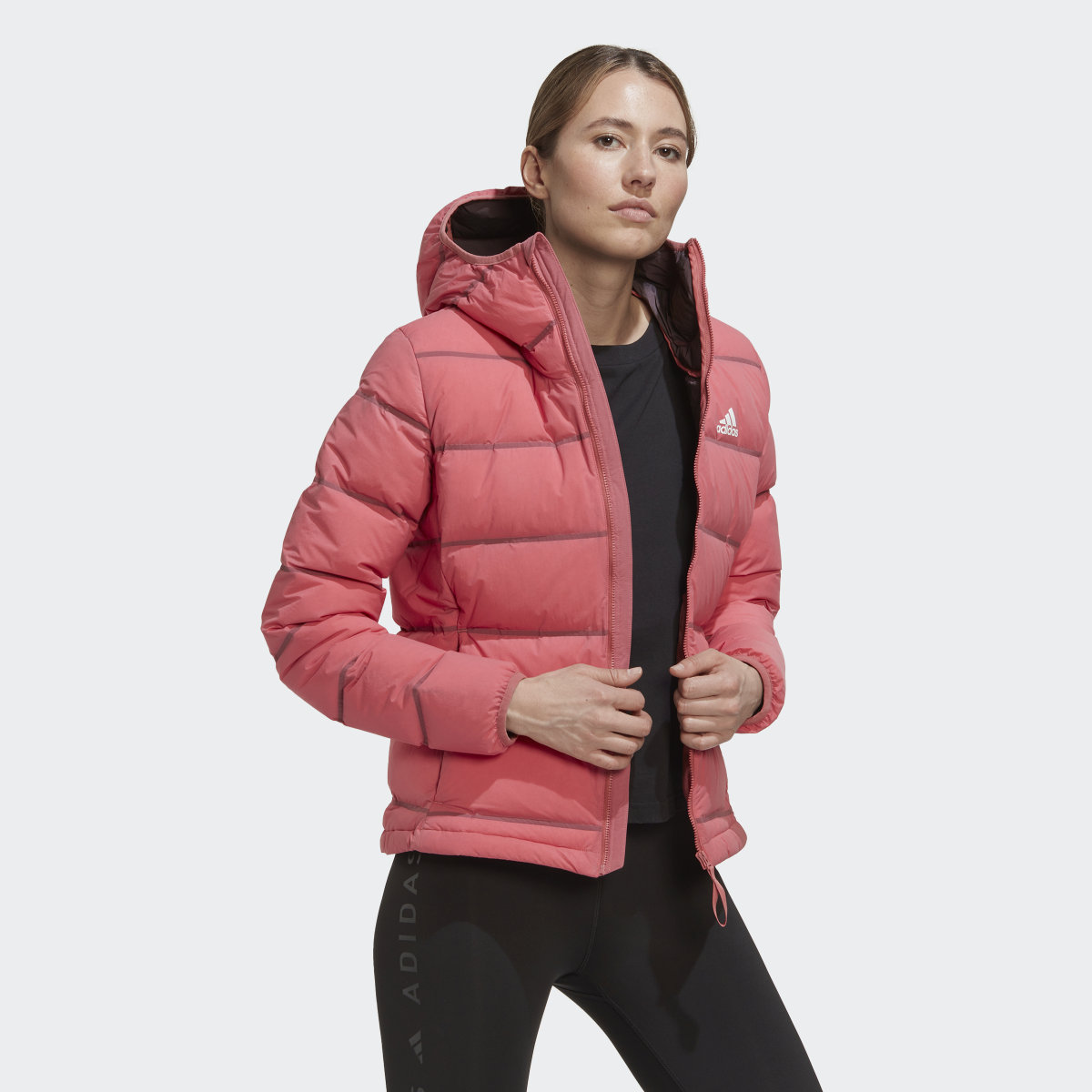 Adidas Helionic Stretch Hooded Down Jacket. 4