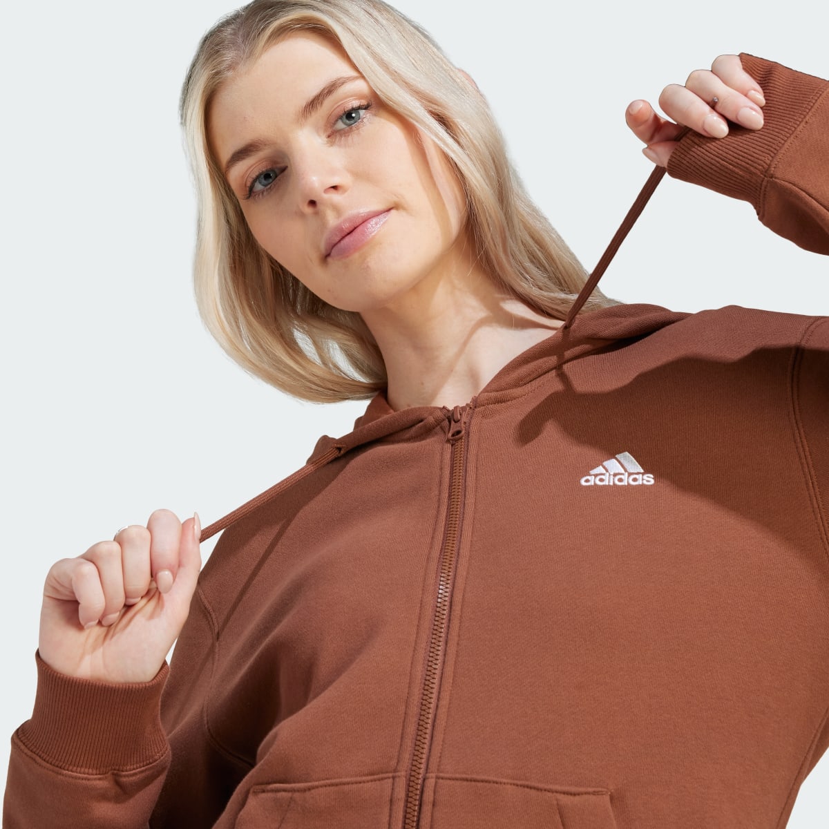 Adidas Veste à capuche entièrement zippée en molleton Essentials Linear (Grandes tailles). 6