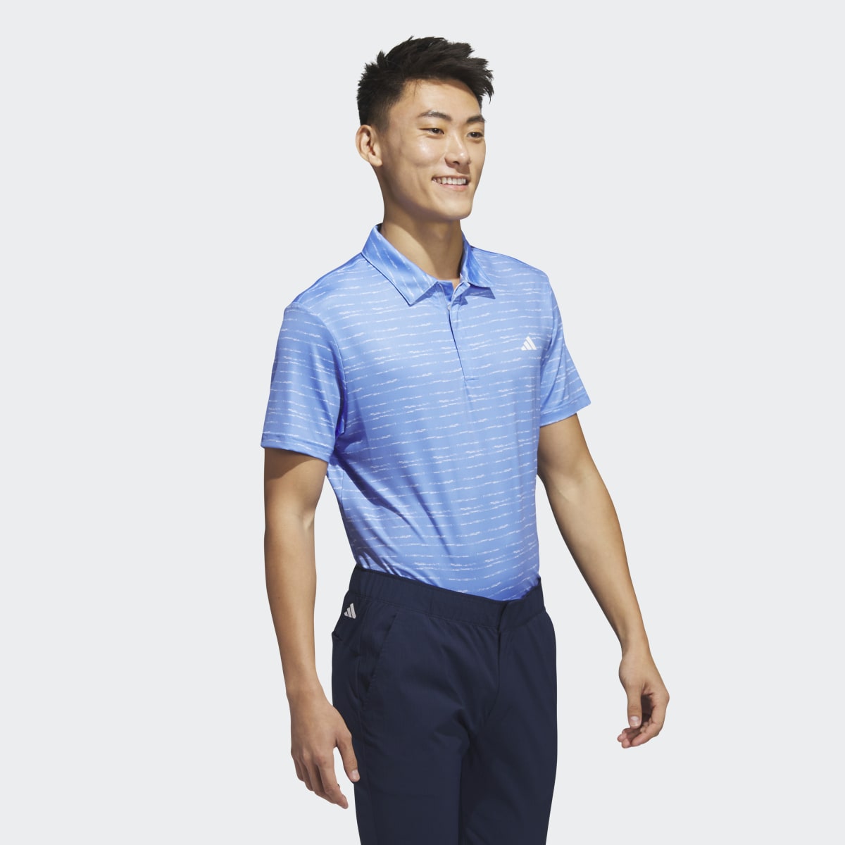 Adidas Stripe Zip Golf Polo Shirt. 4