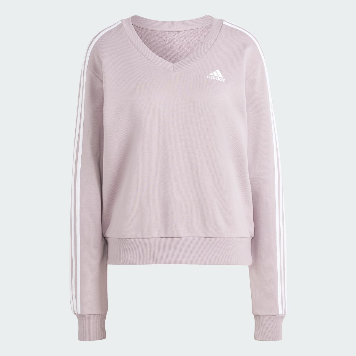 Adidas Essentials 3-Stripes V-Neck Sweatshirt. 5