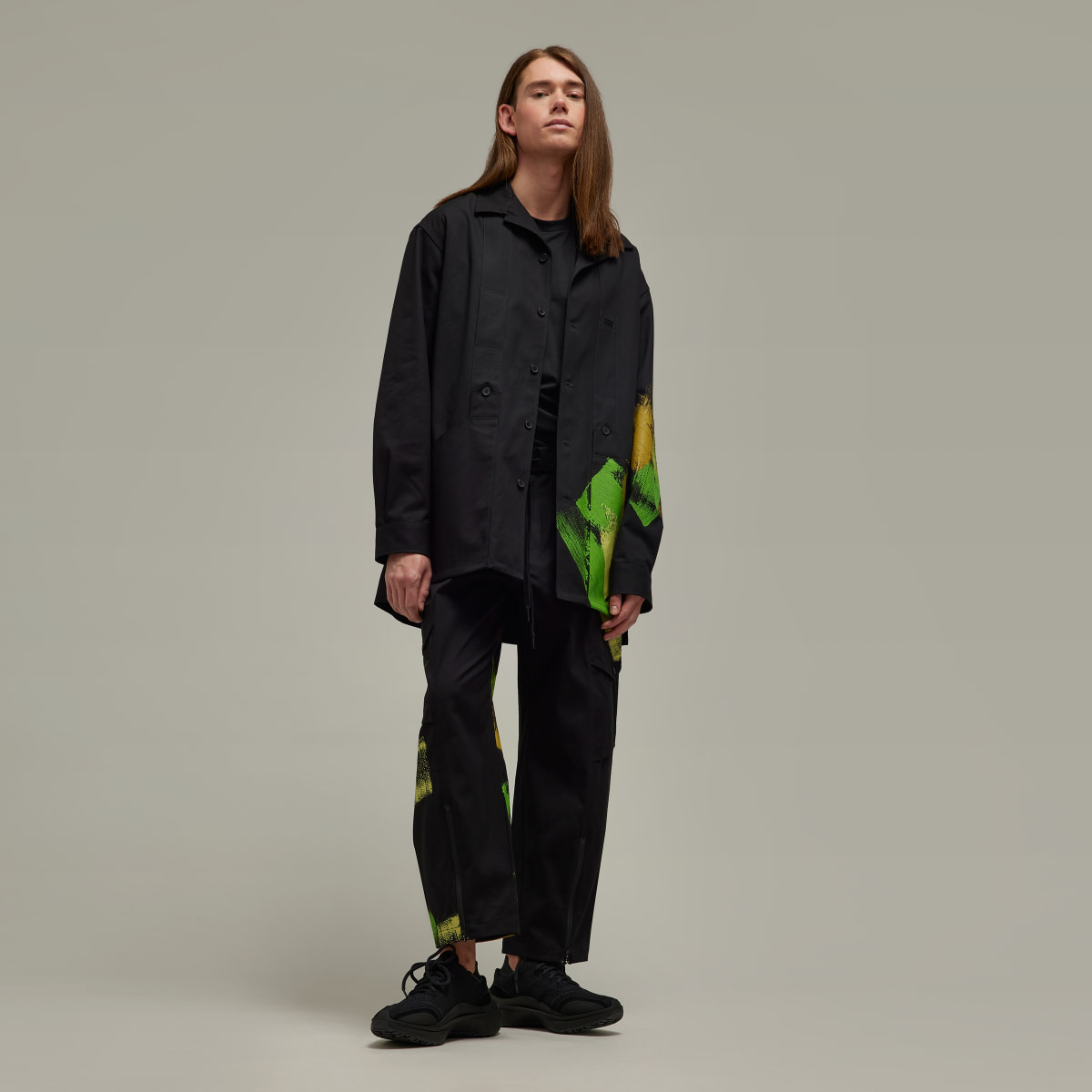 Adidas Y-3 Graphic Long Sleeve Workwear Shirt. 4