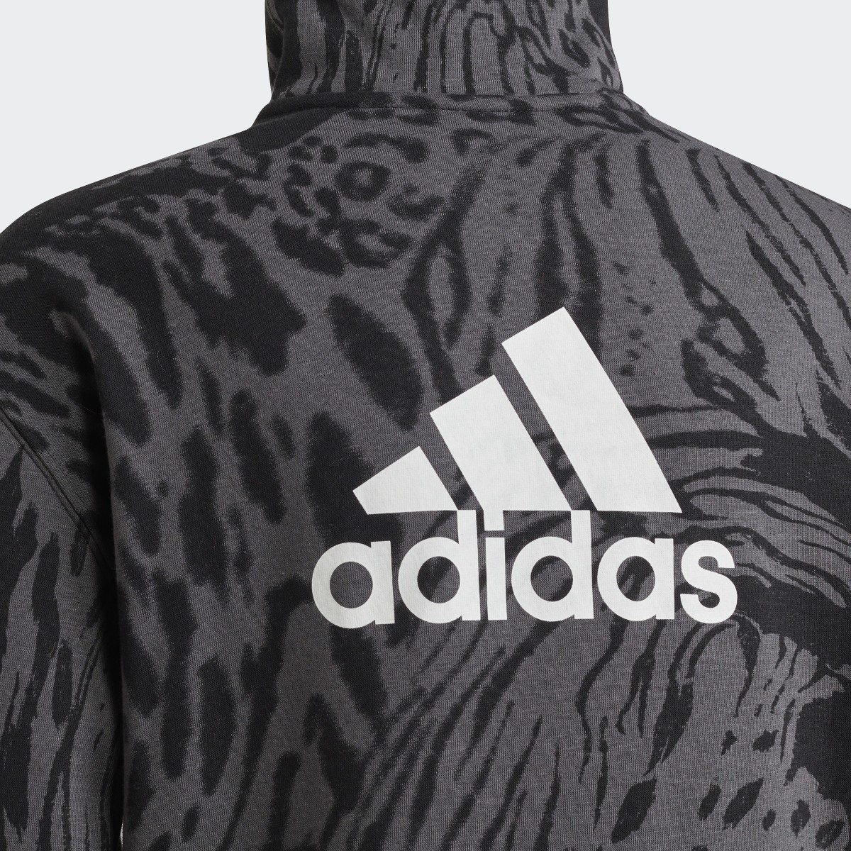 Adidas Future Icons Hybrid Animal Print Cotton Loose Half-Zip Dress. 5