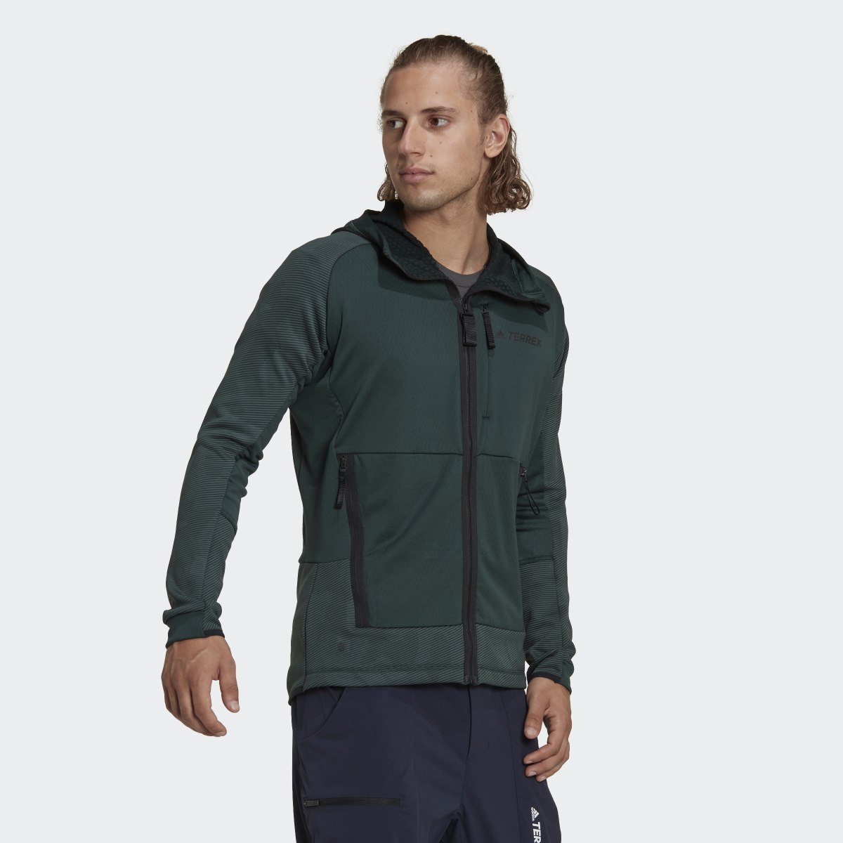 Adidas Chaqueta con capucha Terrex Tech Flooce Hiking Fleece. 4