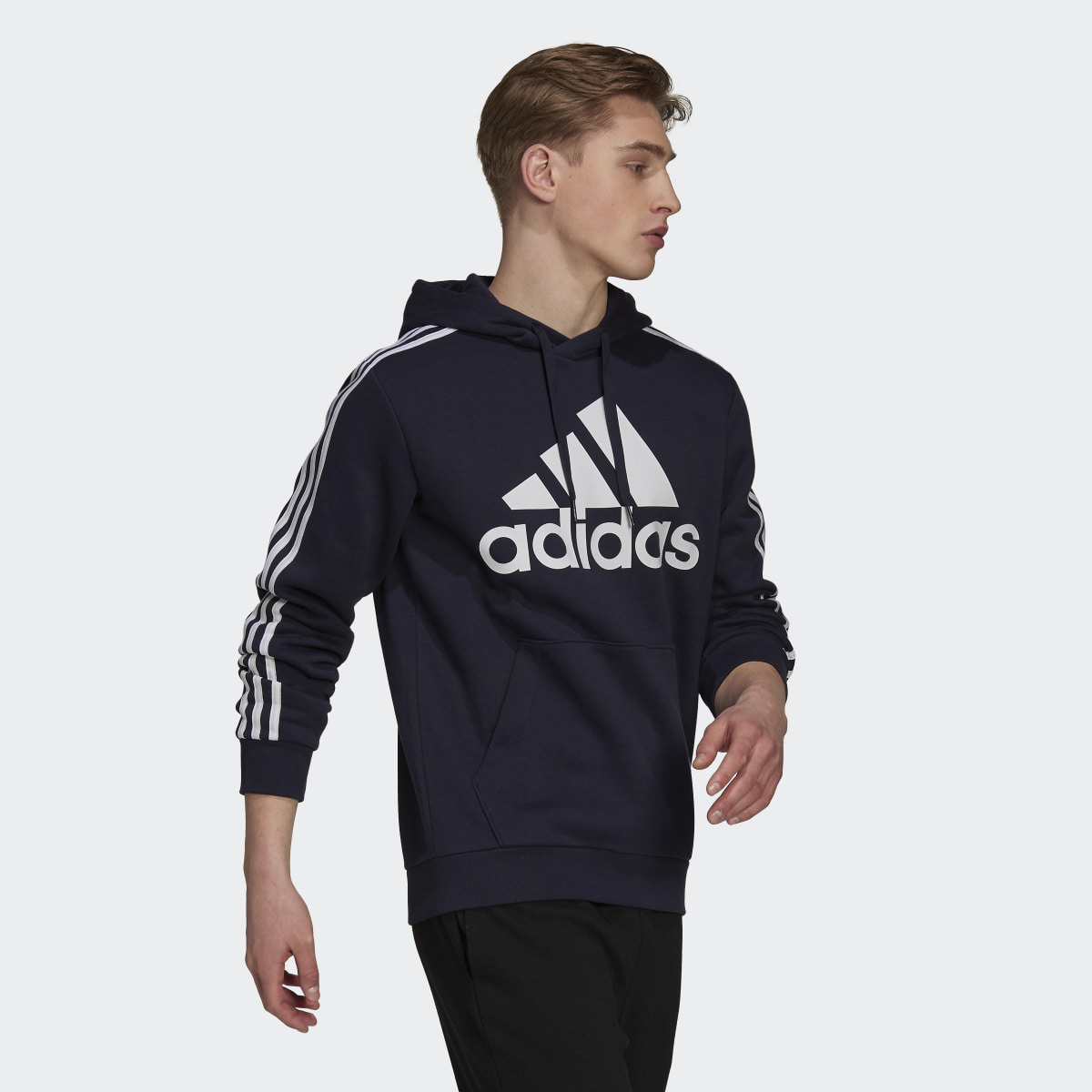 Adidas Sweat-shirt à capuche Essentials Fleece 3-Stripes Logo. 4
