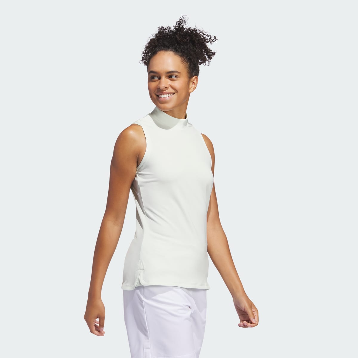 Adidas Women's Ultimate365 Sleeveless Mock Neck Polo Shirt. 4