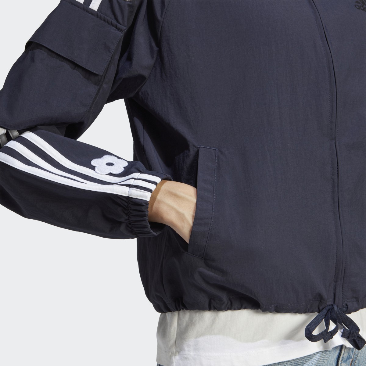 Adidas 3-Stripes Lightweight Jacket with Chenille Flower Patches. 7