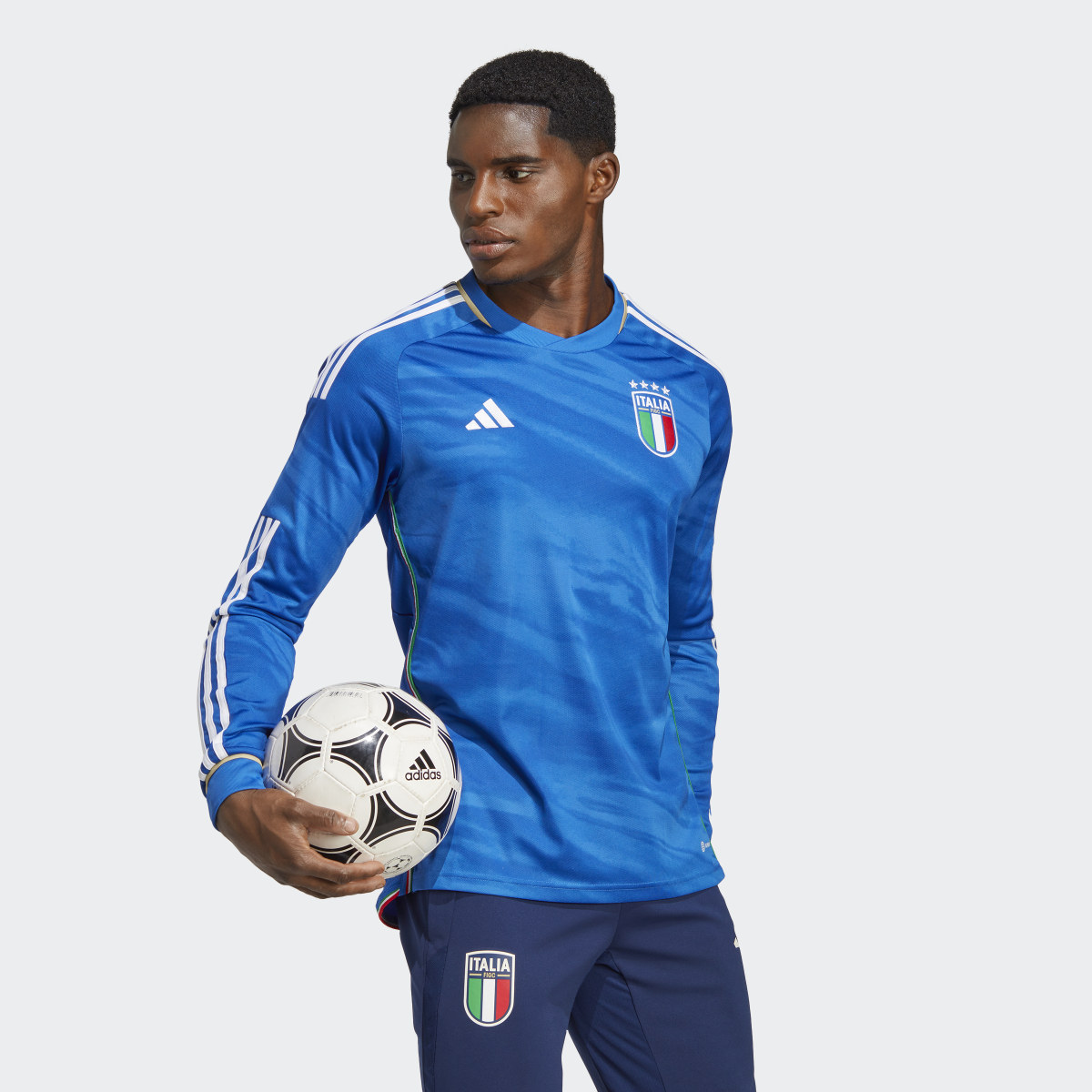Adidas Italy 2023 Home Long Sleeve Jersey. 5