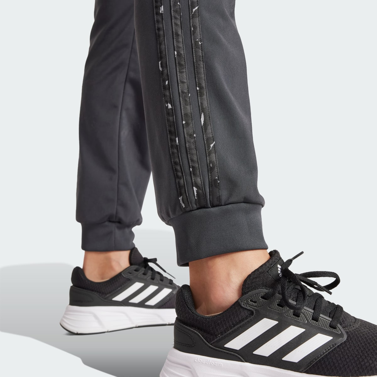 Adidas Essentials Animal Print Tricot 3-Stripes Slim Tapered Track Pants. 6