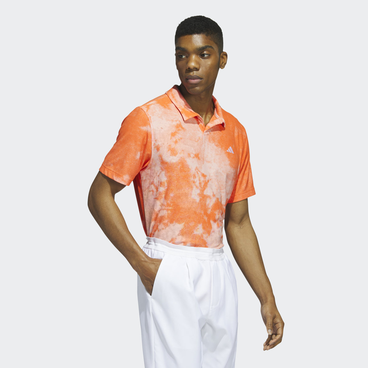Adidas Made To Be Remade No-Button Jacquard Golf Shirt. 4
