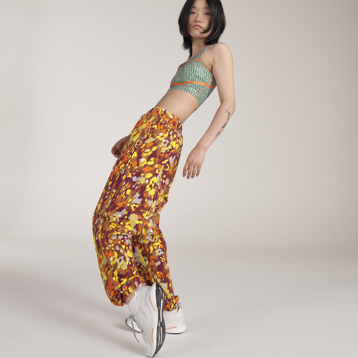 Adidas by Stella McCartney Floral Printed Woven Track Joggers. 4