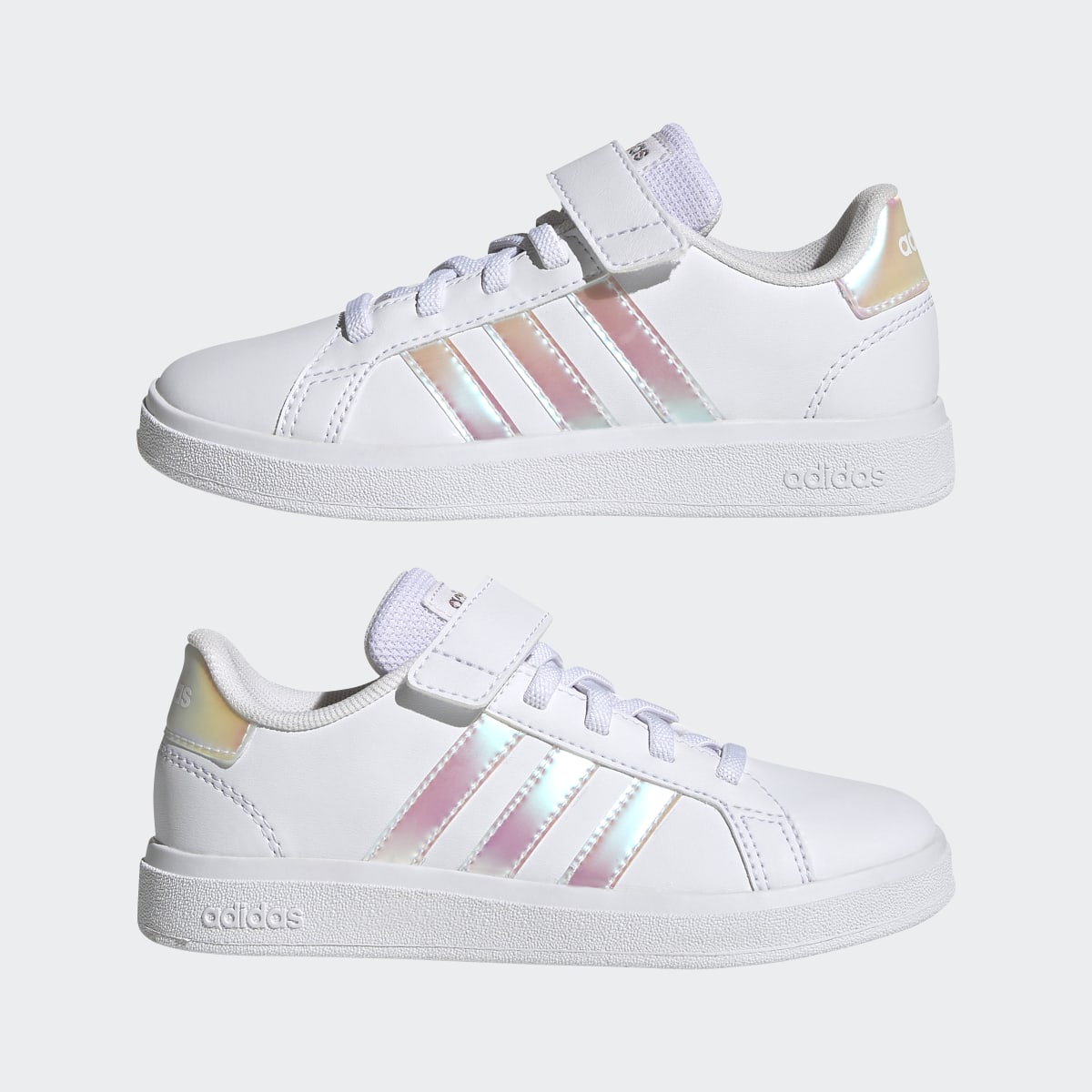 Adidas Grand Court Lifestyle Court Elastic Lace and Top Strap Shoes. 8