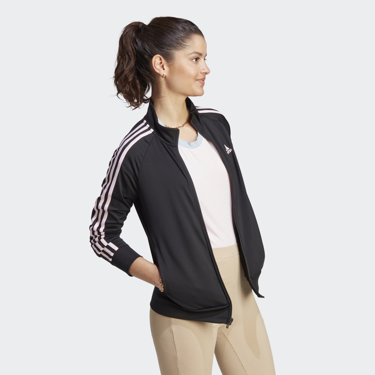 Adidas Primegreen Essentials Warm-Up Slim 3-Stripes Track Jacket. 4