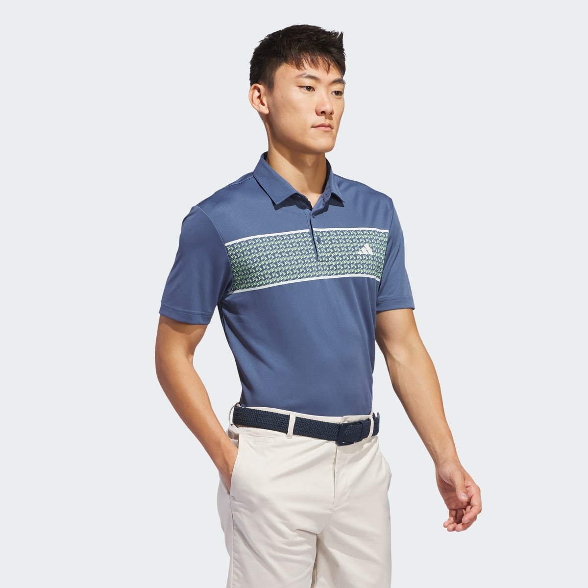 Adidas Chest Stripe Polo Shirt. 4