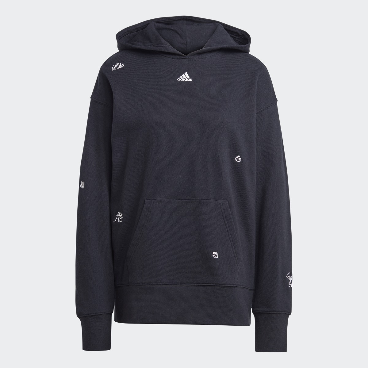 Adidas Relaxed Hoodie with Healing Crystals-Inspired Graphics. 5