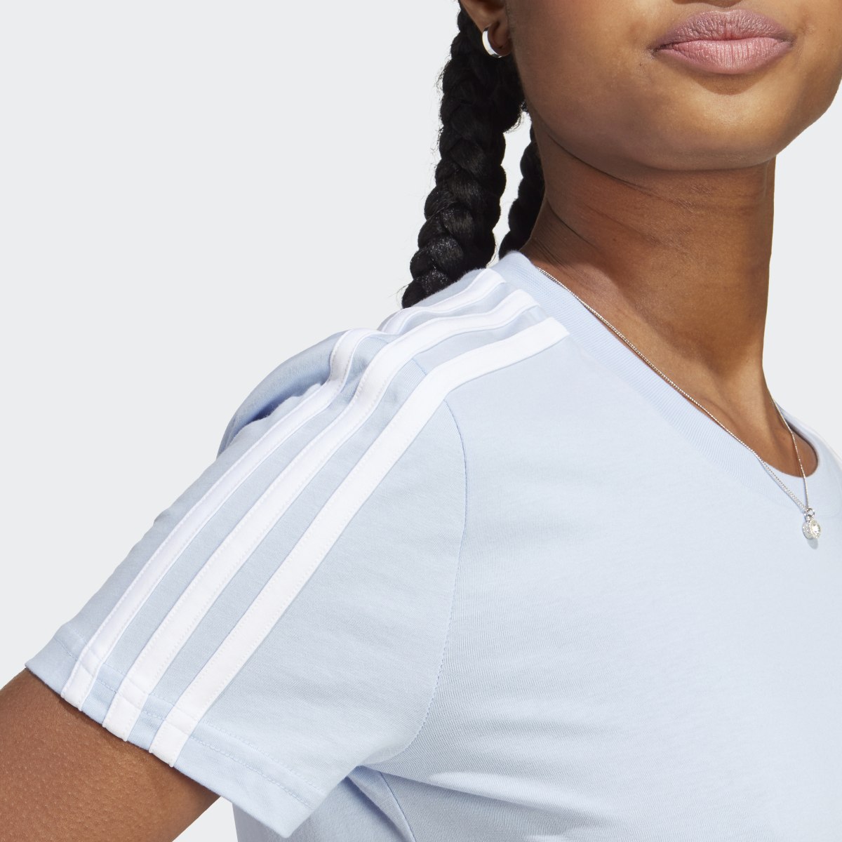 Adidas Essentials Slim 3-Stripes T-Shirt. 7