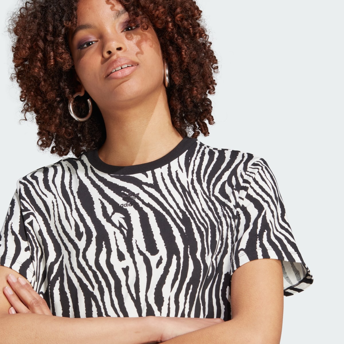 Adidas Allover Zebra Animal Print Essentials Tee. 6