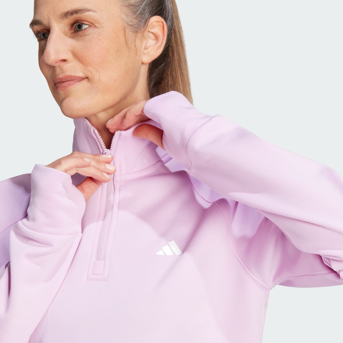 Adidas Aeroready Game & Go Quarter-Zip Fleece Top. 6