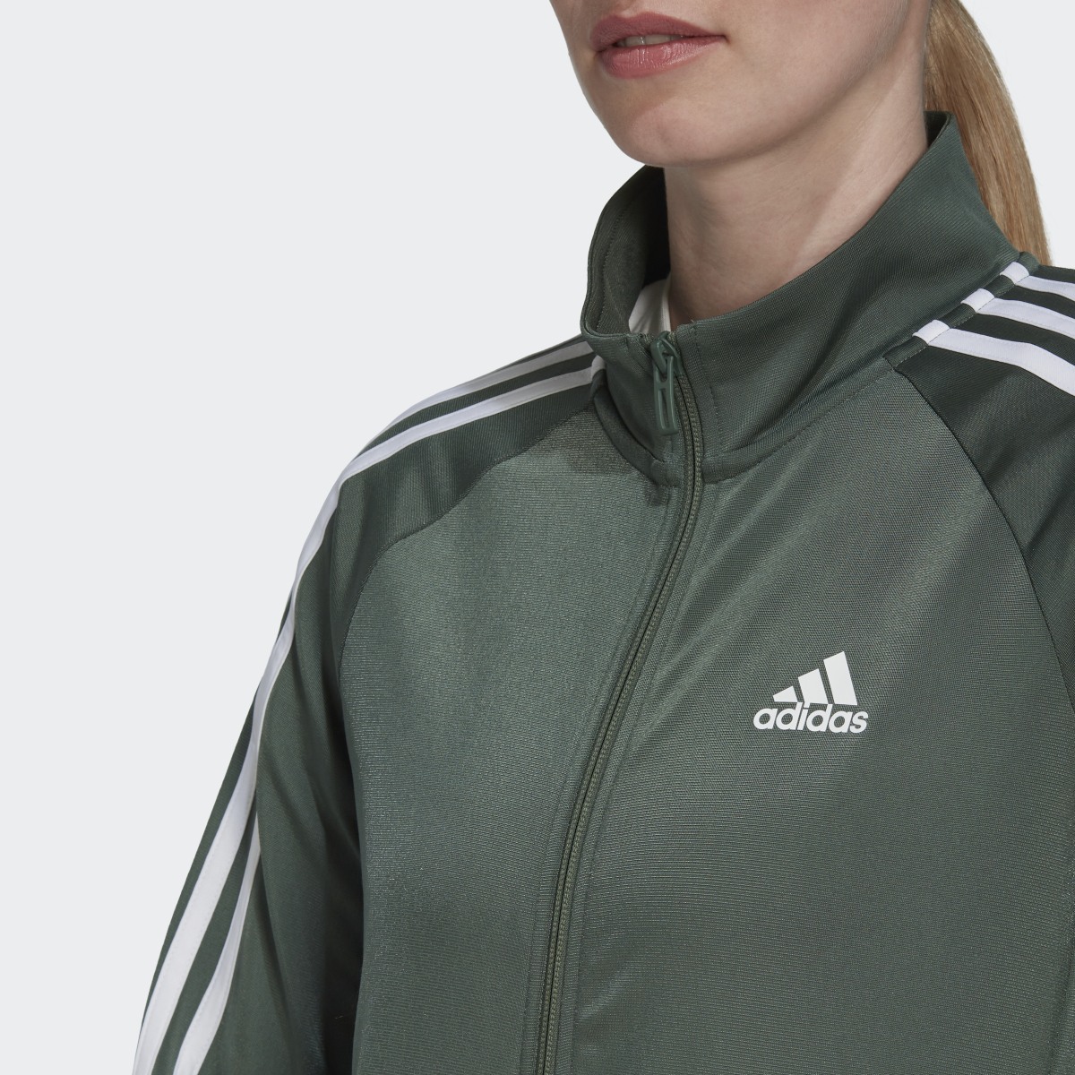 Adidas Primegreen Essentials Warm-Up Slim 3-Stripes Fermuarlı Üst. 6