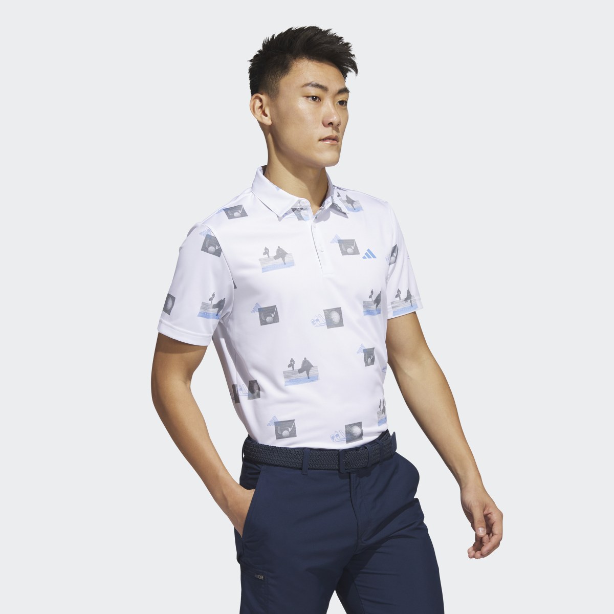 Adidas Allover-Print Golf Polo Shirt. 4