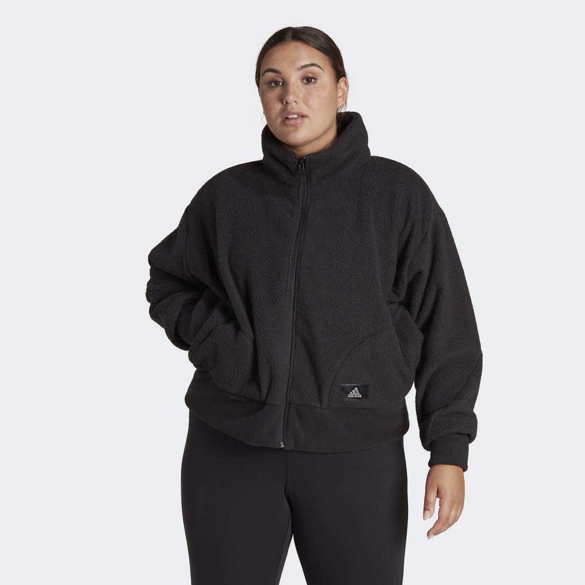 Plus size sherpa on sale jacket