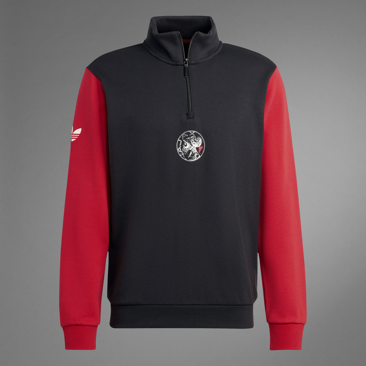 ★★Adairs★★ Ajax Half Zip Black IN4720 adidas Originals Ajax 1/4 Zip - Black - Mens Replica | Pro