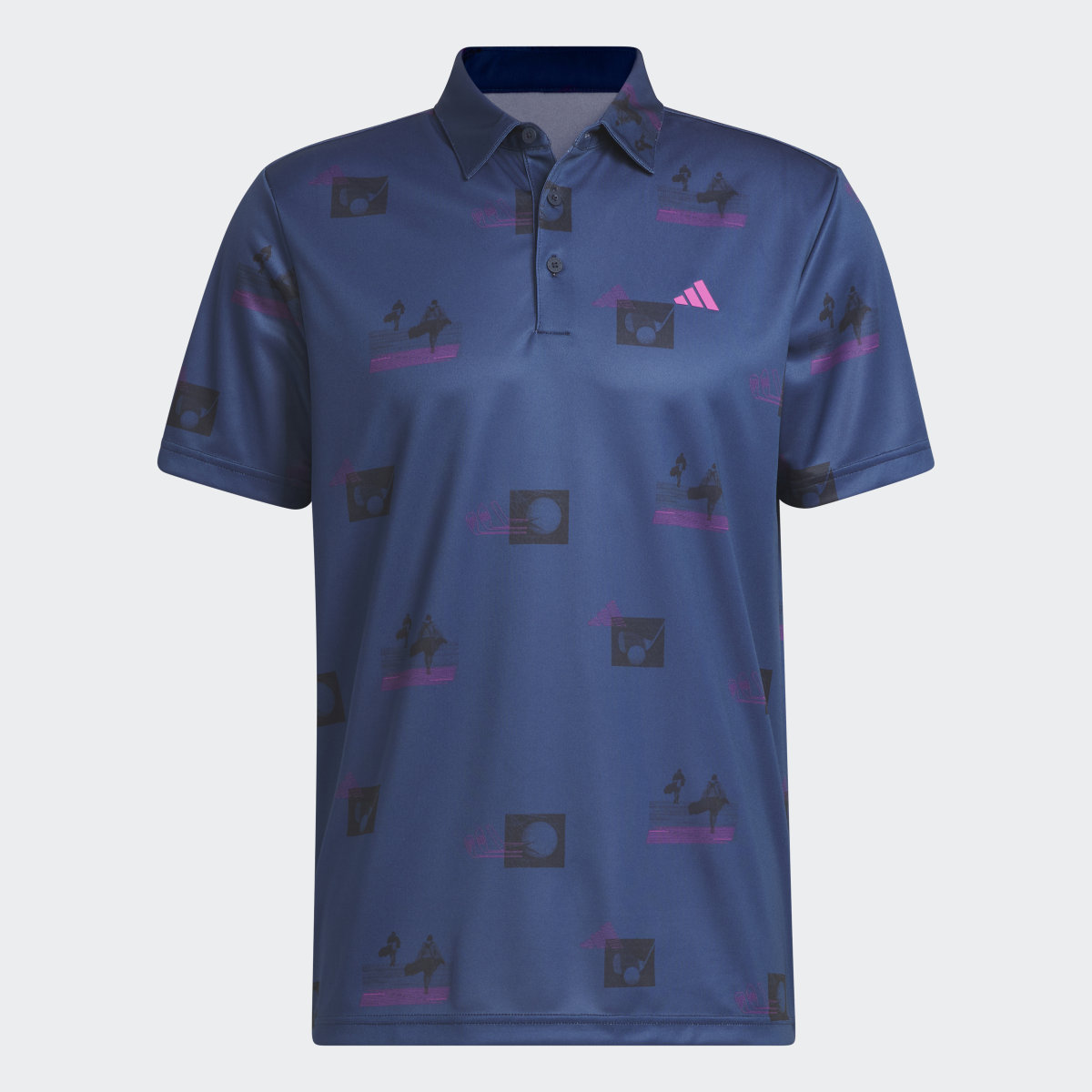 Adidas Allover-Print Golf Polo Shirt. 5