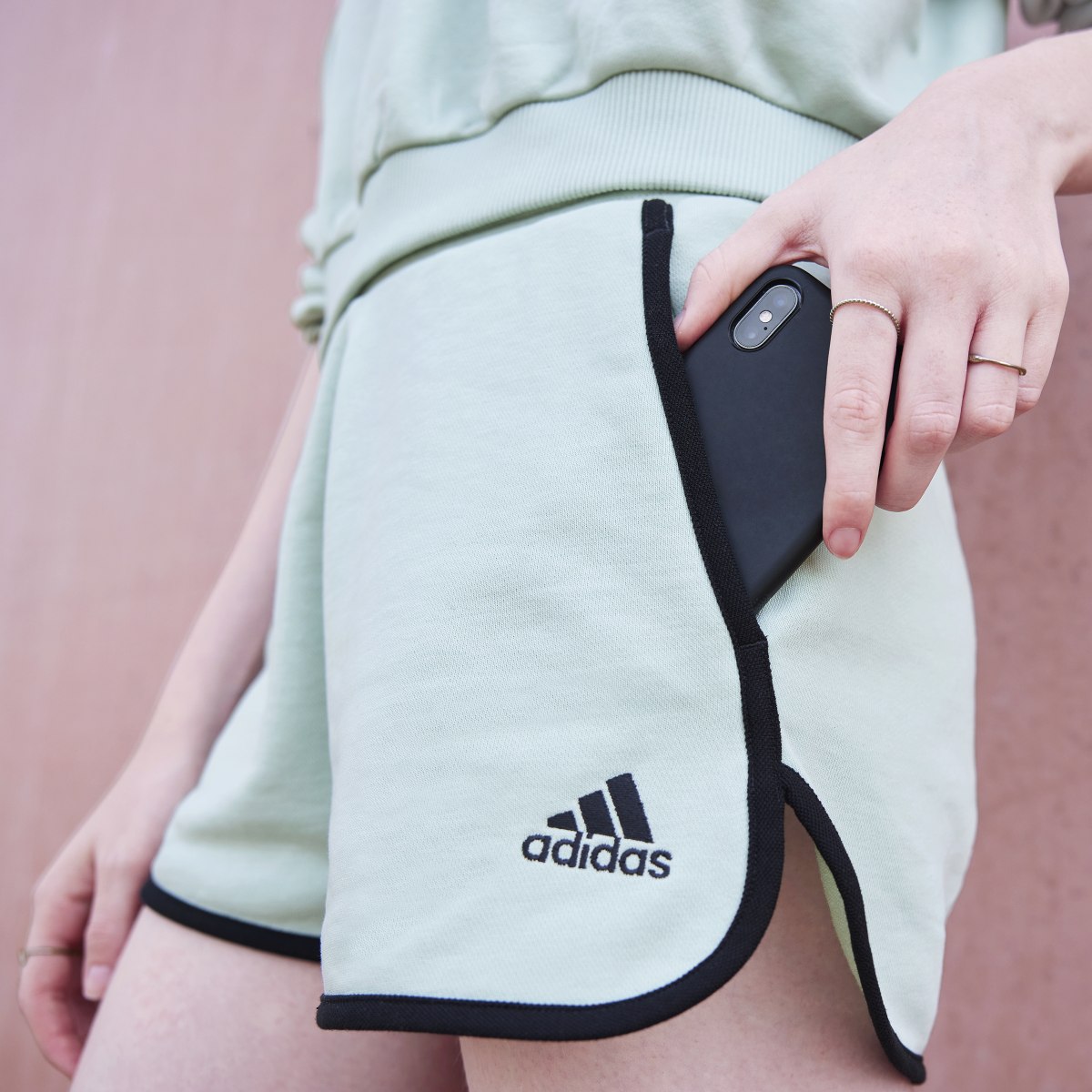 Adidas French Terry High-Rise Shorts. 6