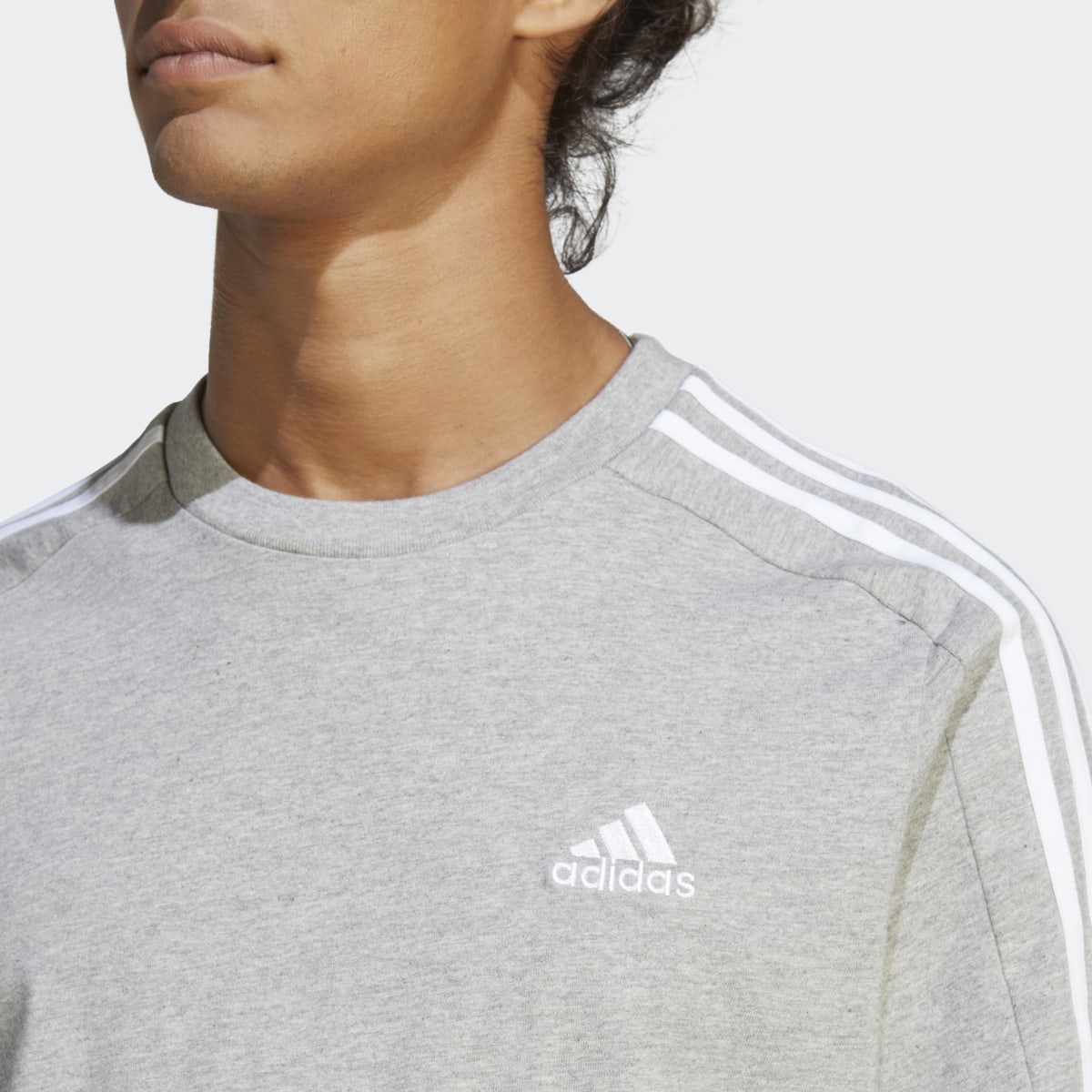 Adidas Essentials Single Jersey 3-Stripes T-Shirt. 6