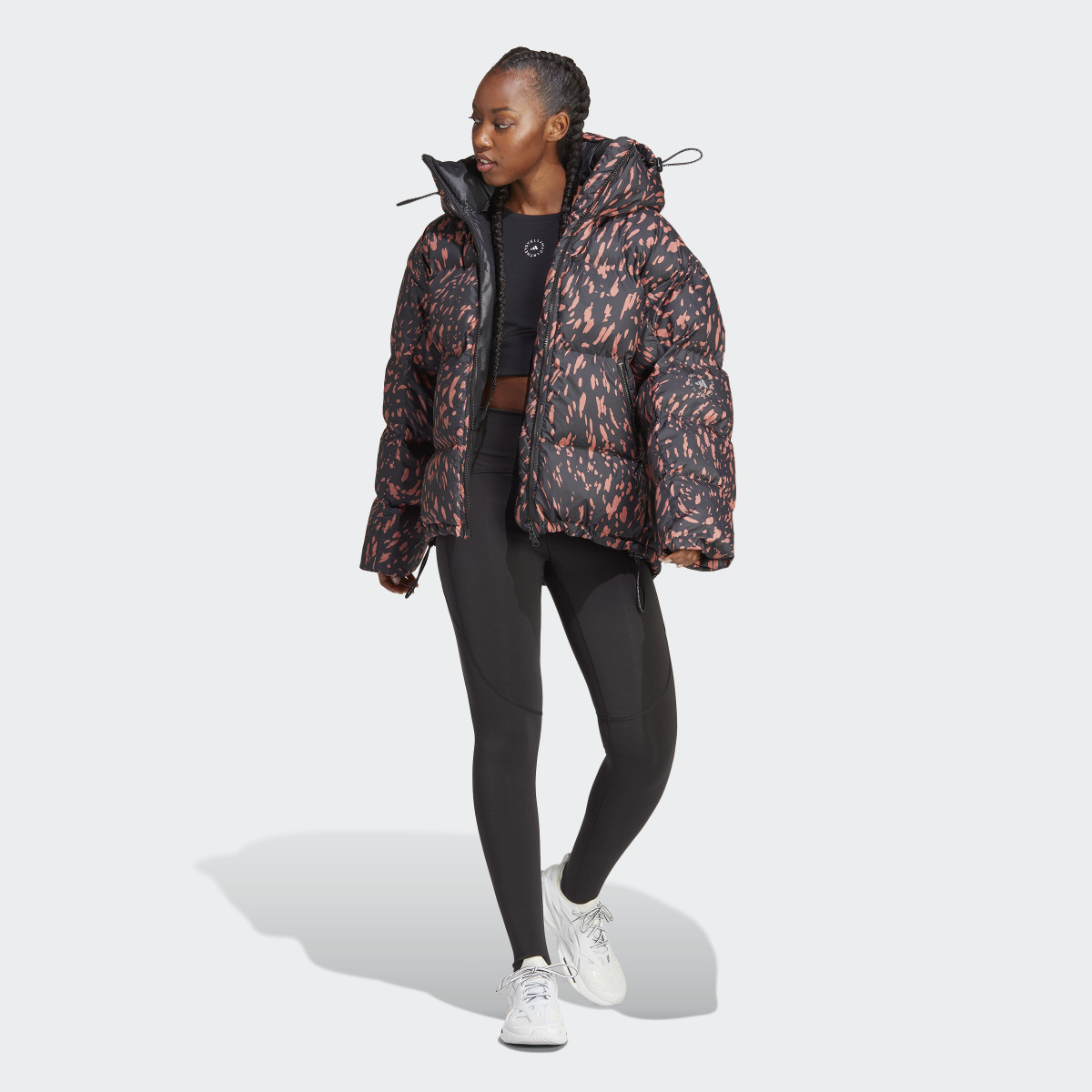 Adidas by Stella McCartney Mid-Length Printed Padded Winter Jacket. 5
