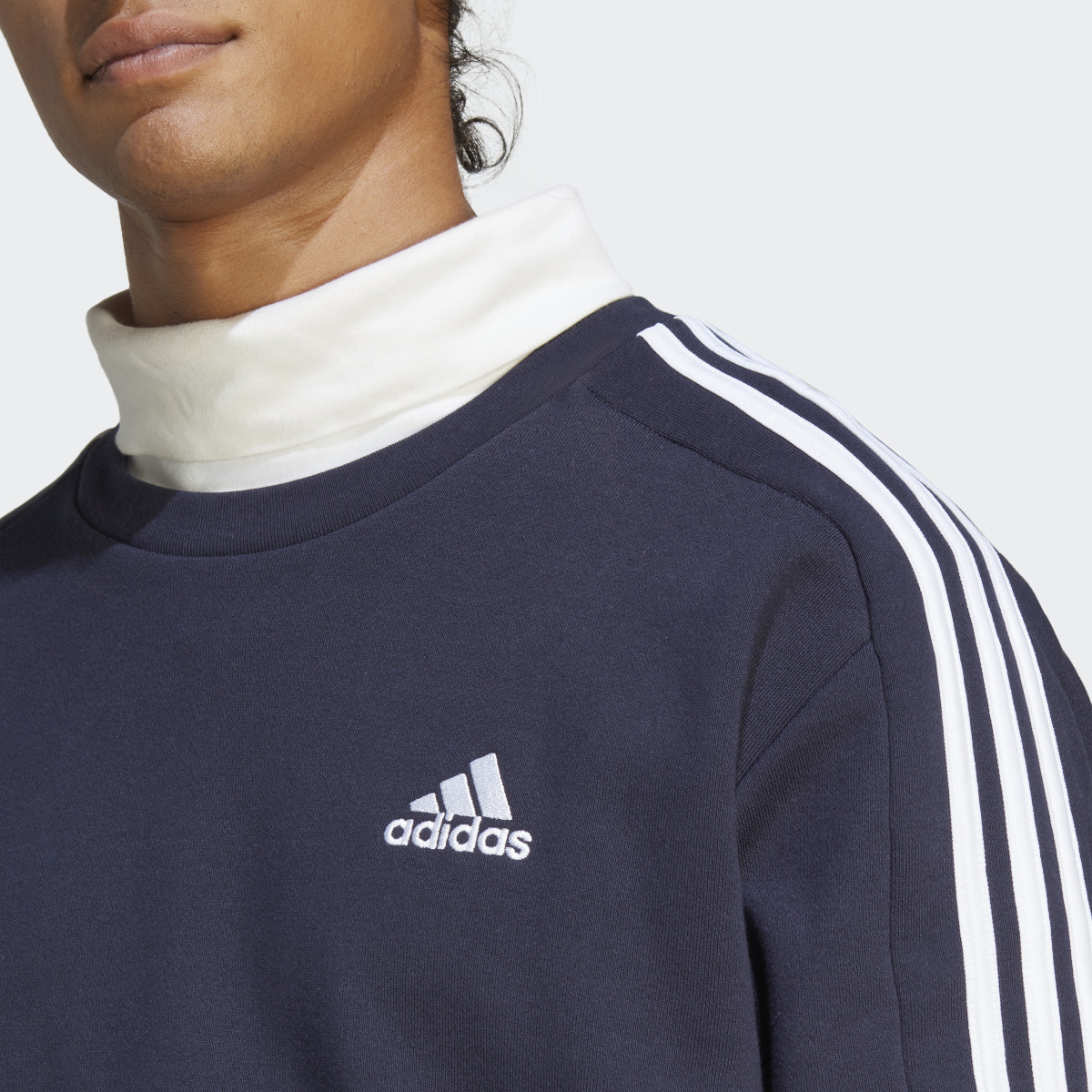 Adidas Sweatshirt em Moletão 3-Stripes Essentials. 6