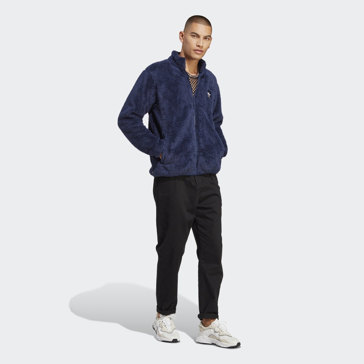 Adidas Essentials+ Fluffy Fleece Track Jacket. 4