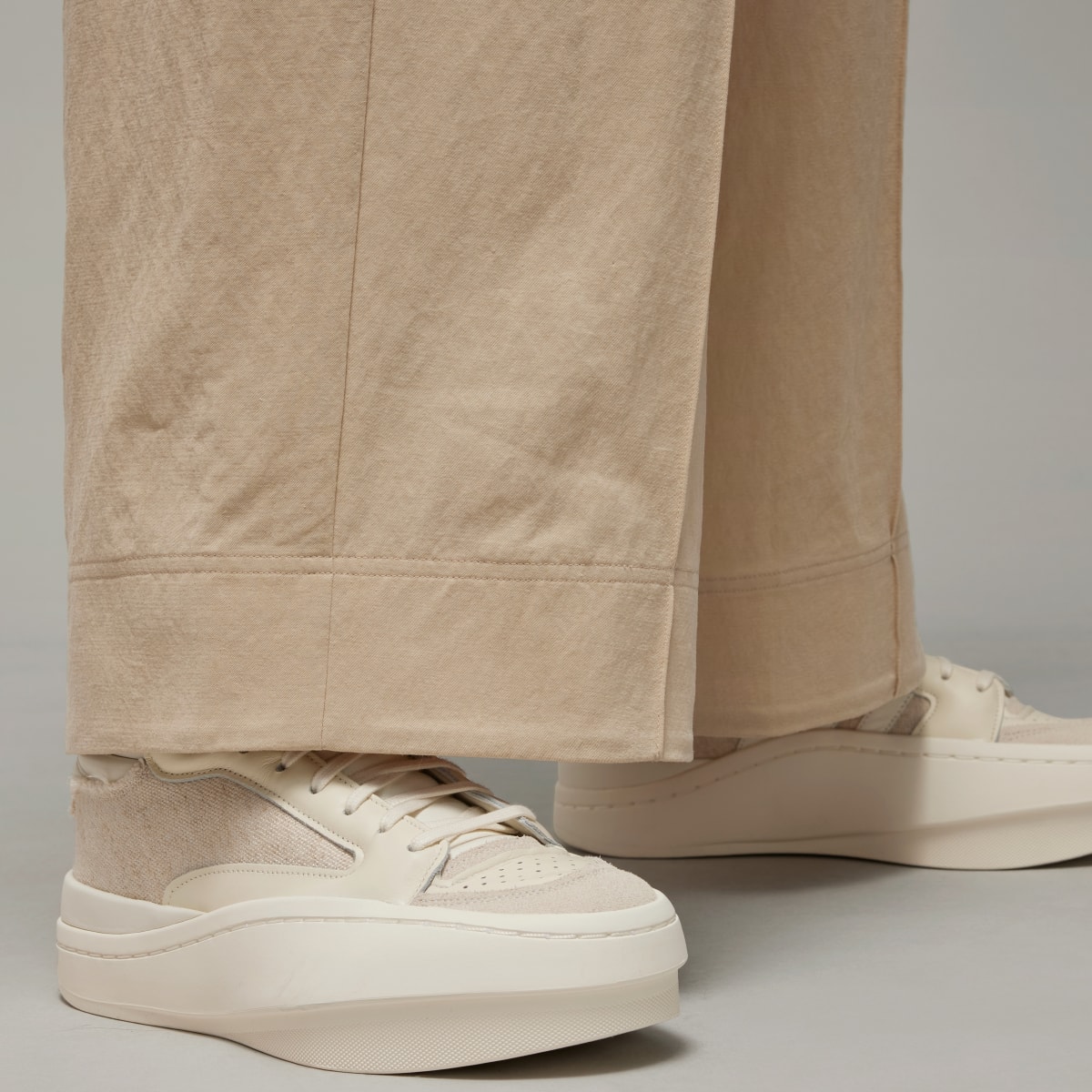 Adidas Y-3 Crinkle Twill Wide Leg Trousers. 8