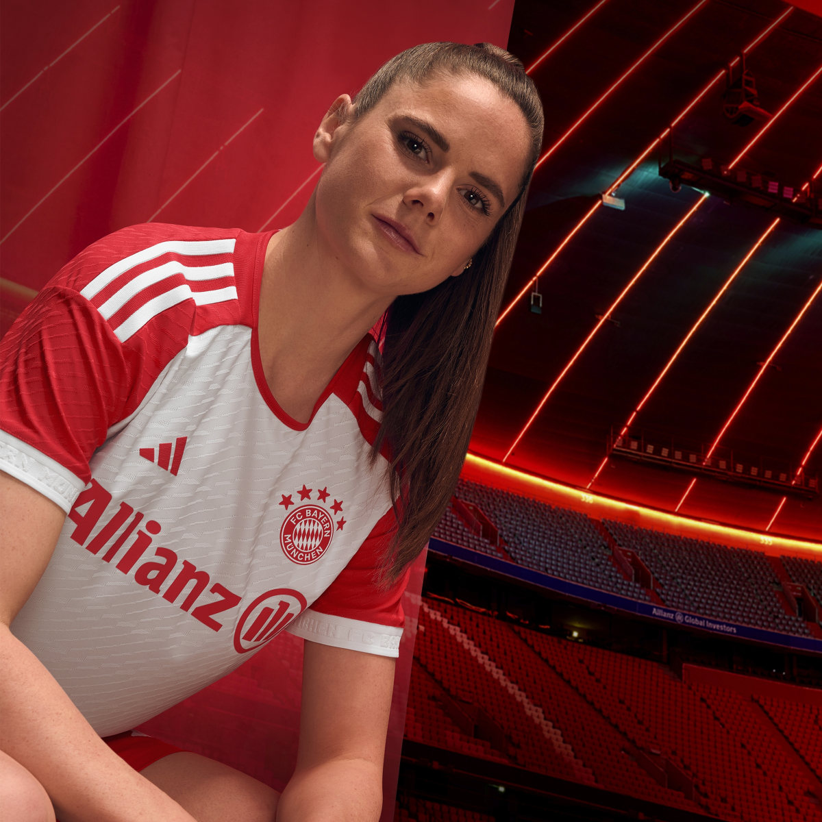 Adidas Camisola Principal 23/24 da Equipa Feminina do FC Bayern München. 8