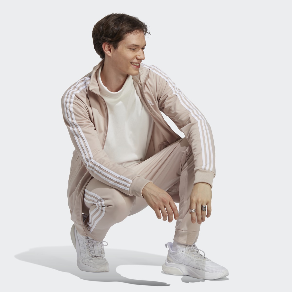 Adidas Sportswear Basic 3-Stripes Tricot Track Suit Set. 4