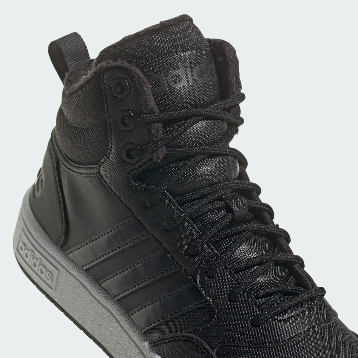 Adidas Hoops 3.0 Mid Lifestyle Basketball Classic Fur Lining Winterized Shoes. 9