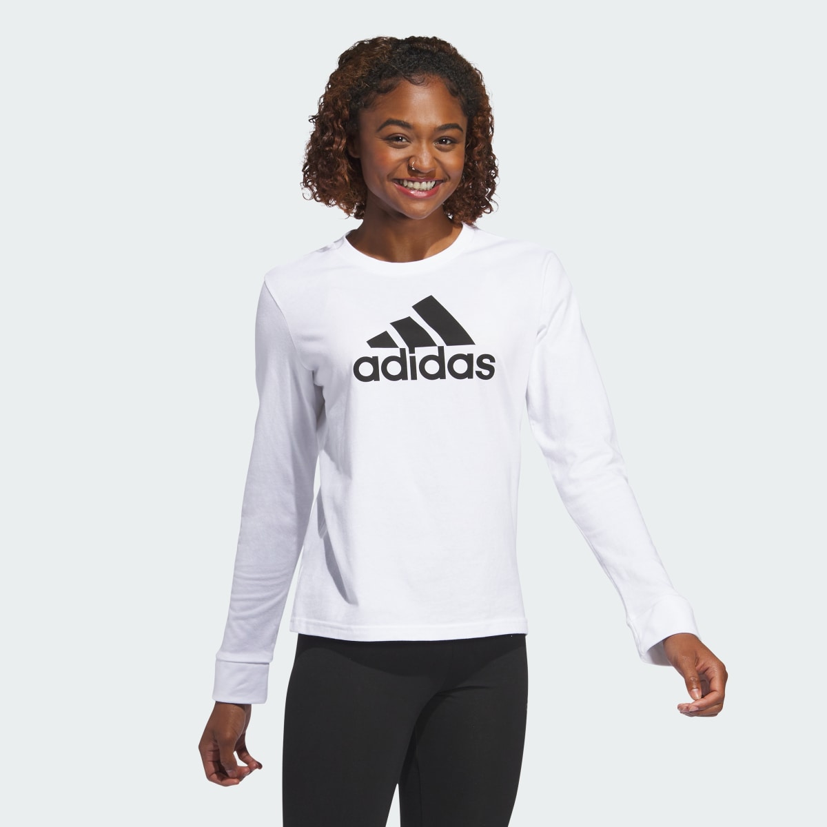 Adidas Sportswear Logo Long Sleeve Tee. 4