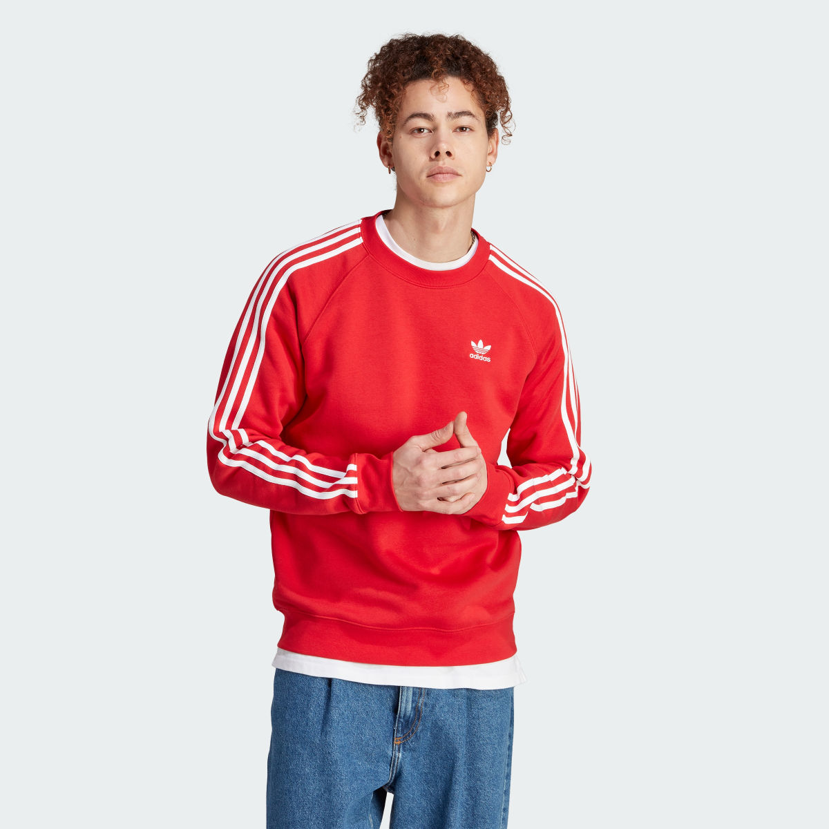 Sudadera cuello redondo 3 bandas adidas new arrivals